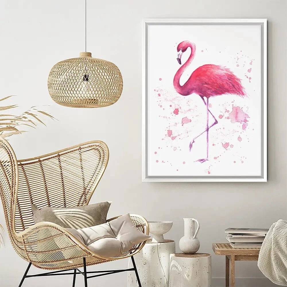 Pink Watercolour Flamingo Canvas Print Pink Watercolour Flamingo Canvas Print wall art product olgers / Shutterstock