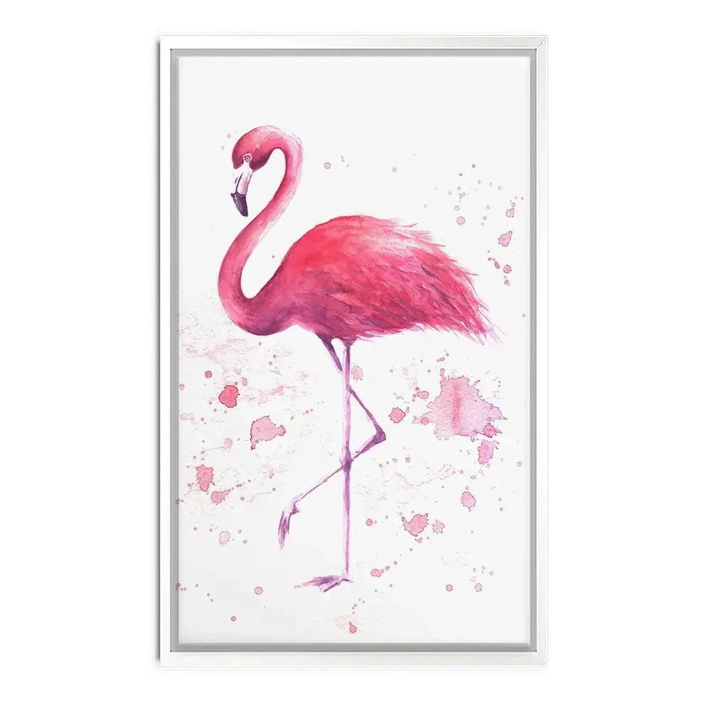 Pink Watercolour Flamingo Canvas Print Pink Watercolour Flamingo Canvas Print wall art product olgers / Shutterstock