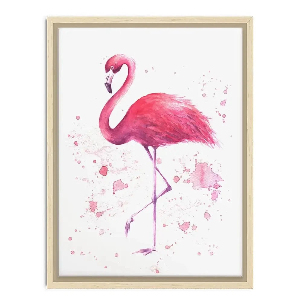 Pink Watercolour Flamingo Canvas Print Pink Watercolour Flamingo Canvas Print wall art product olgers / Shutterstock