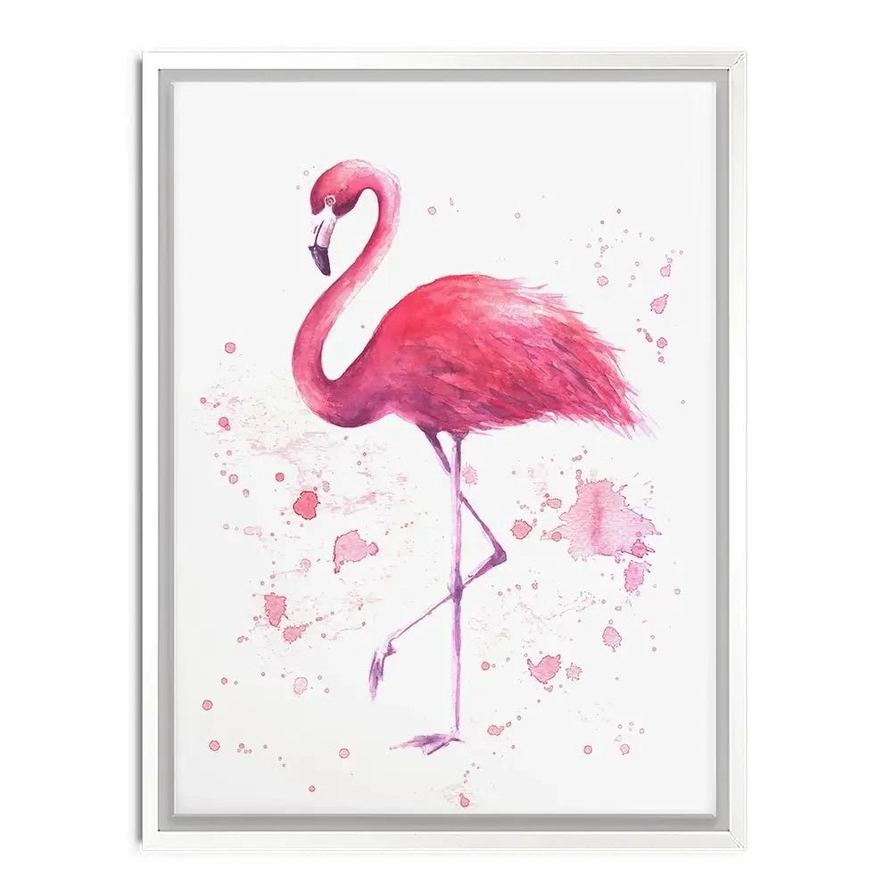 Pink Watercolour Flamingo Canvas Print Pink Watercolour Flamingo Canvas Print wall art product olgers / Shutterstock