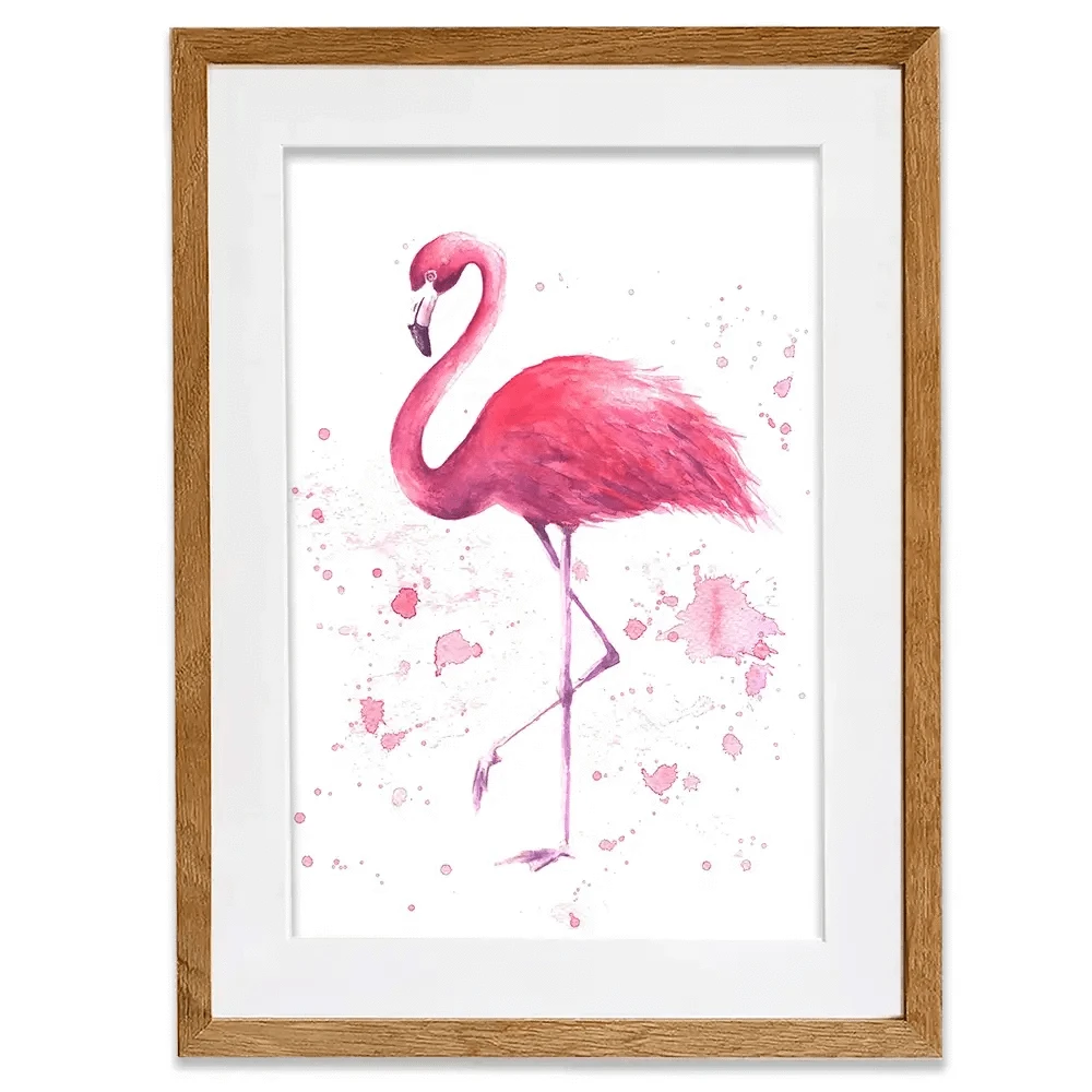 Pink Watercolour Flamingo Framed Art Print Pink Watercolour Flamingo Framed Art Print wall art product olgers / Shutterstock