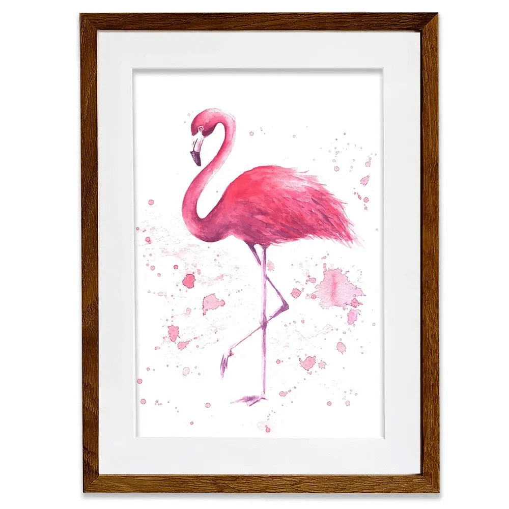 Pink Watercolour Flamingo Framed Art Print Pink Watercolour Flamingo Framed Art Print wall art product olgers / Shutterstock