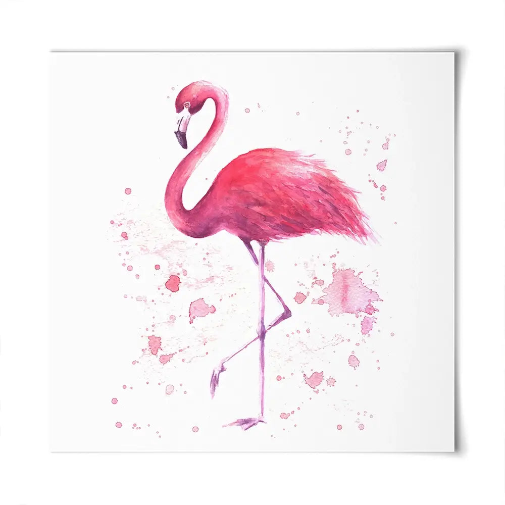 Pink Watercolour Flamingo Square Art Print Pink Watercolour Flamingo Square Art Print wall art product olgers / Shutterstock