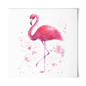 Pink Watercolour Flamingo Square Art Print Pink Watercolour Flamingo Square Art Print wall art product olgers / Shutterstock
