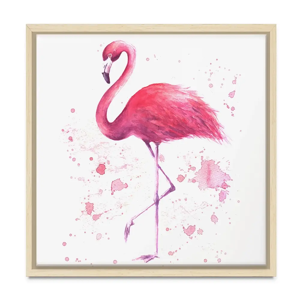 Pink Watercolour Flamingo Square Canvas Print Pink Watercolour Flamingo Square Canvas Print wall art product olgers / Shutterstock