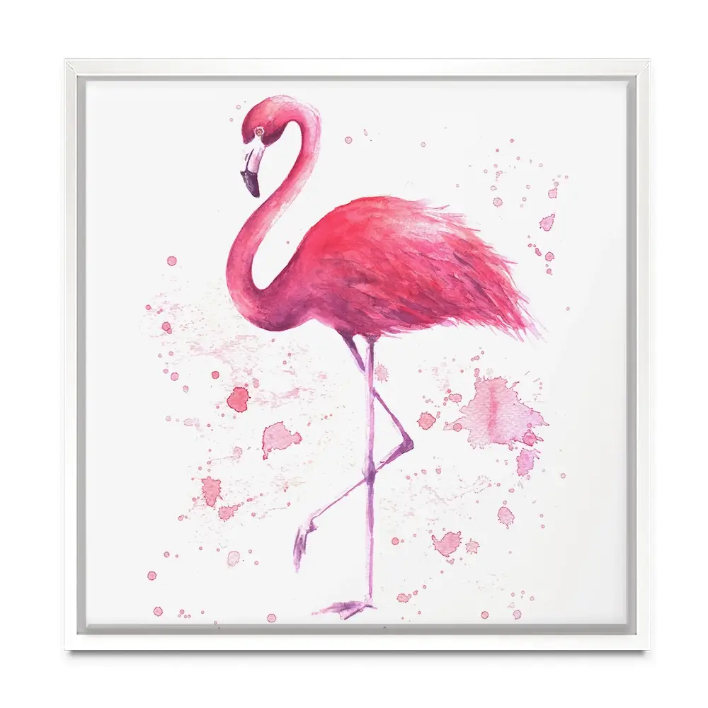 Pink Watercolour Flamingo Square Canvas Print Pink Watercolour Flamingo Square Canvas Print wall art product olgers / Shutterstock