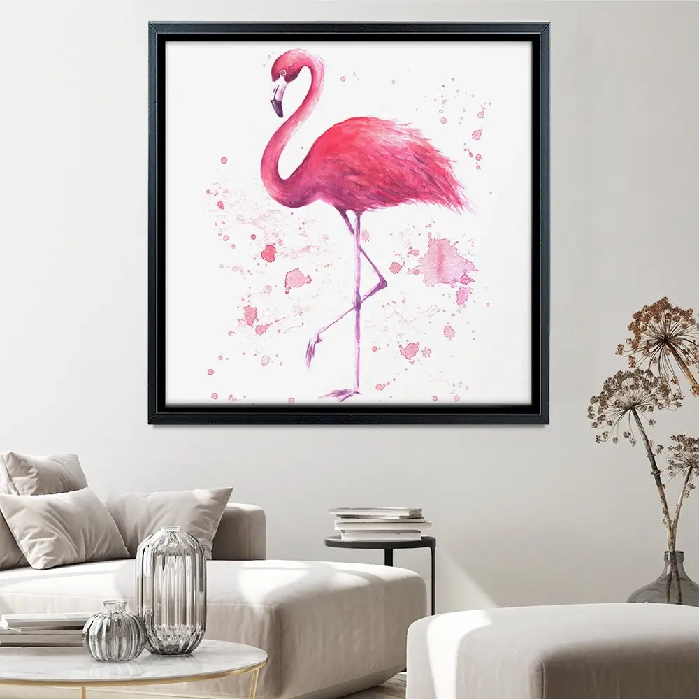 Pink Watercolour Flamingo Square Canvas Print Pink Watercolour Flamingo Square Canvas Print wall art product olgers / Shutterstock