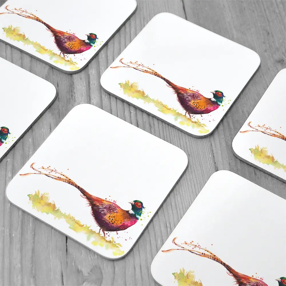 Pleasant Pheasant Coaster Set Pleasant Pheasant Coaster Set wall art product Kamieshkova / Shutterstock
