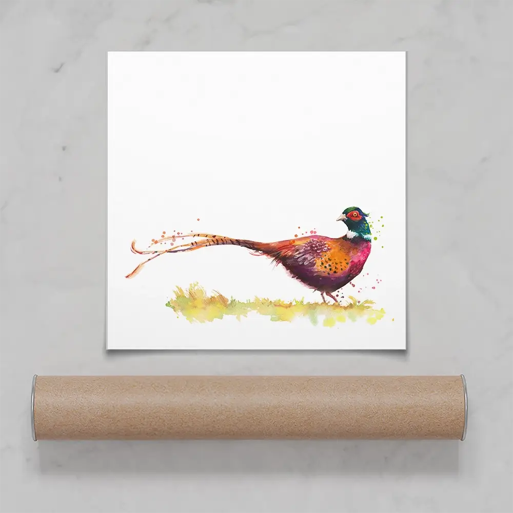 Pleasant Pheasant Square Art Print Pleasant Pheasant Square Art Print wall art product Kamieshkova / Shutterstock