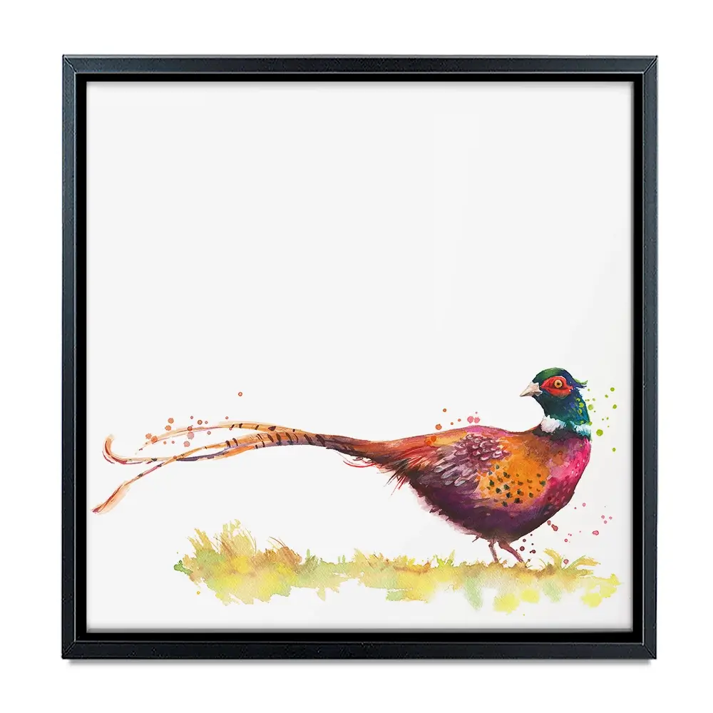 Pleasant Pheasant Square Canvas Print Pleasant Pheasant Square Canvas Print wall art product Kamieshkova / Shutterstock