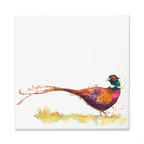 Pleasant Pheasant Square Canvas Print Pleasant Pheasant Square Canvas Print wall art product Kamieshkova / Shutterstock