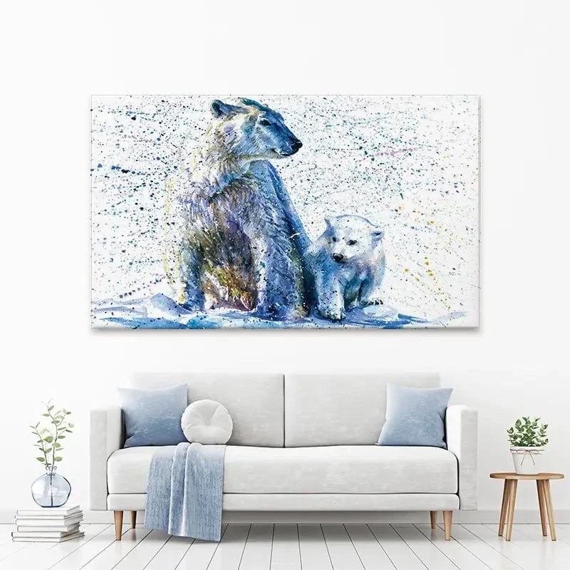 Polar Bear And Baby Canvas Print Polar Bear And Baby Canvas Print wall art product KOSTART / Shutterstock