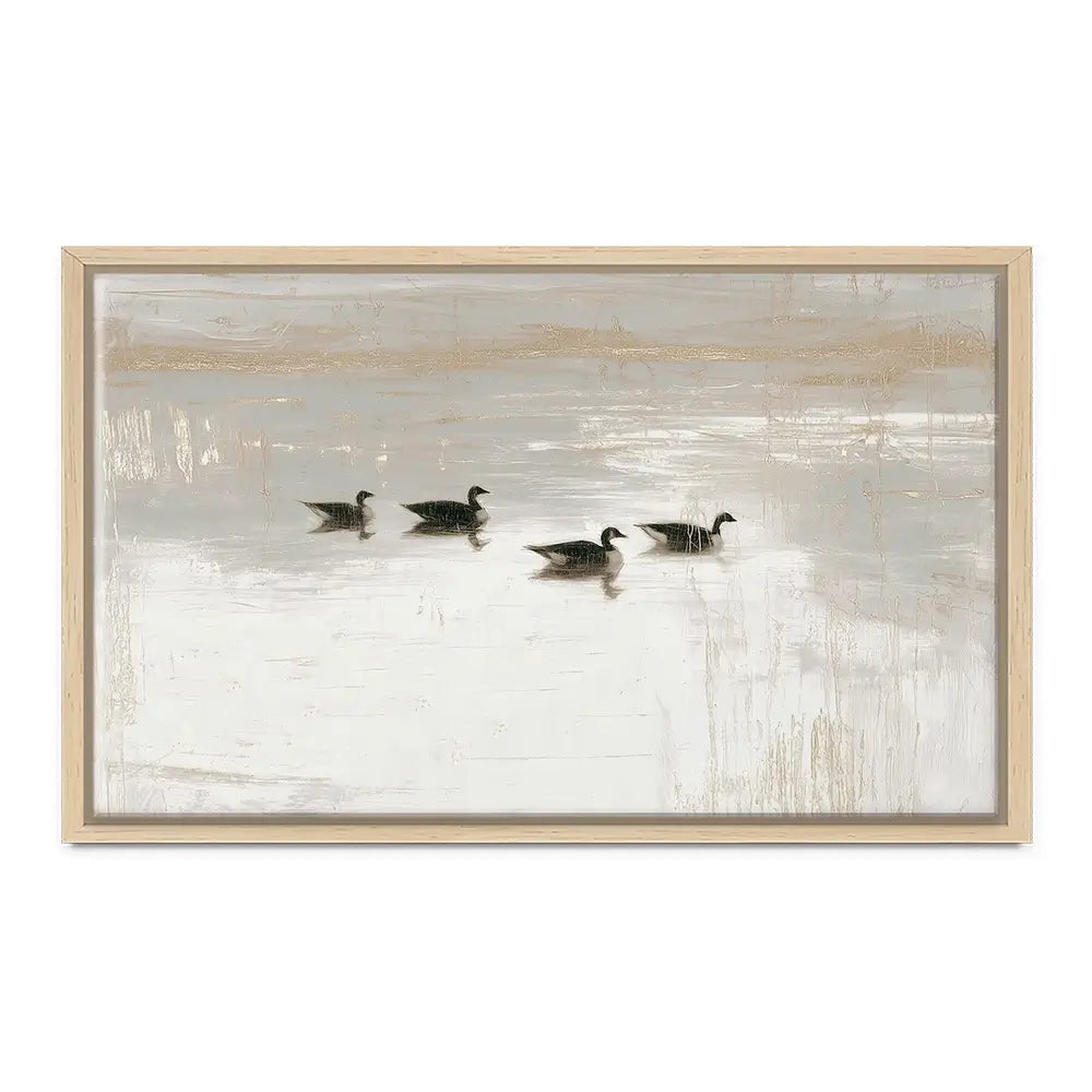 Pond Geese Dawn Canvas Print Pond Geese Dawn Canvas Print wall art product Chromatic Storm Studio