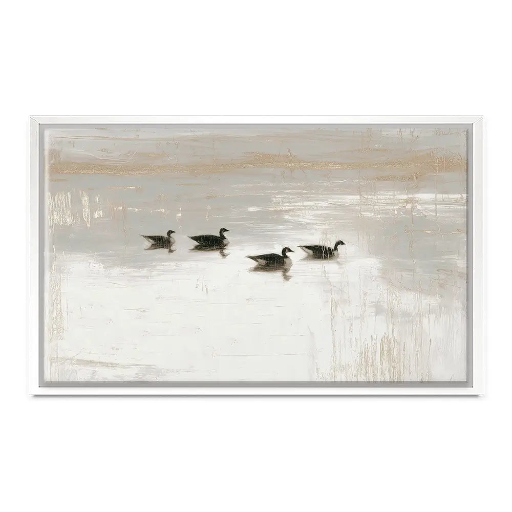 Pond Geese Dawn Canvas Print Pond Geese Dawn Canvas Print wall art product Chromatic Storm Studio
