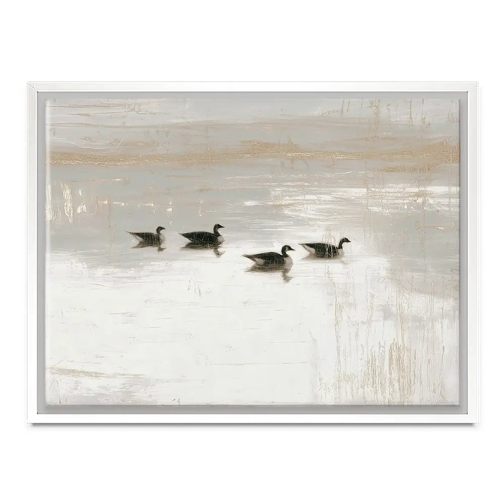 Pond Geese Dawn Canvas Print Pond Geese Dawn Canvas Print wall art product Chromatic Storm Studio