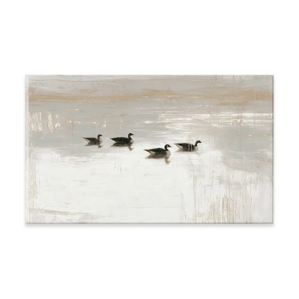 Pond Geese Dawn Canvas Print Pond Geese Dawn Canvas Print wall art product Chromatic Storm Studio