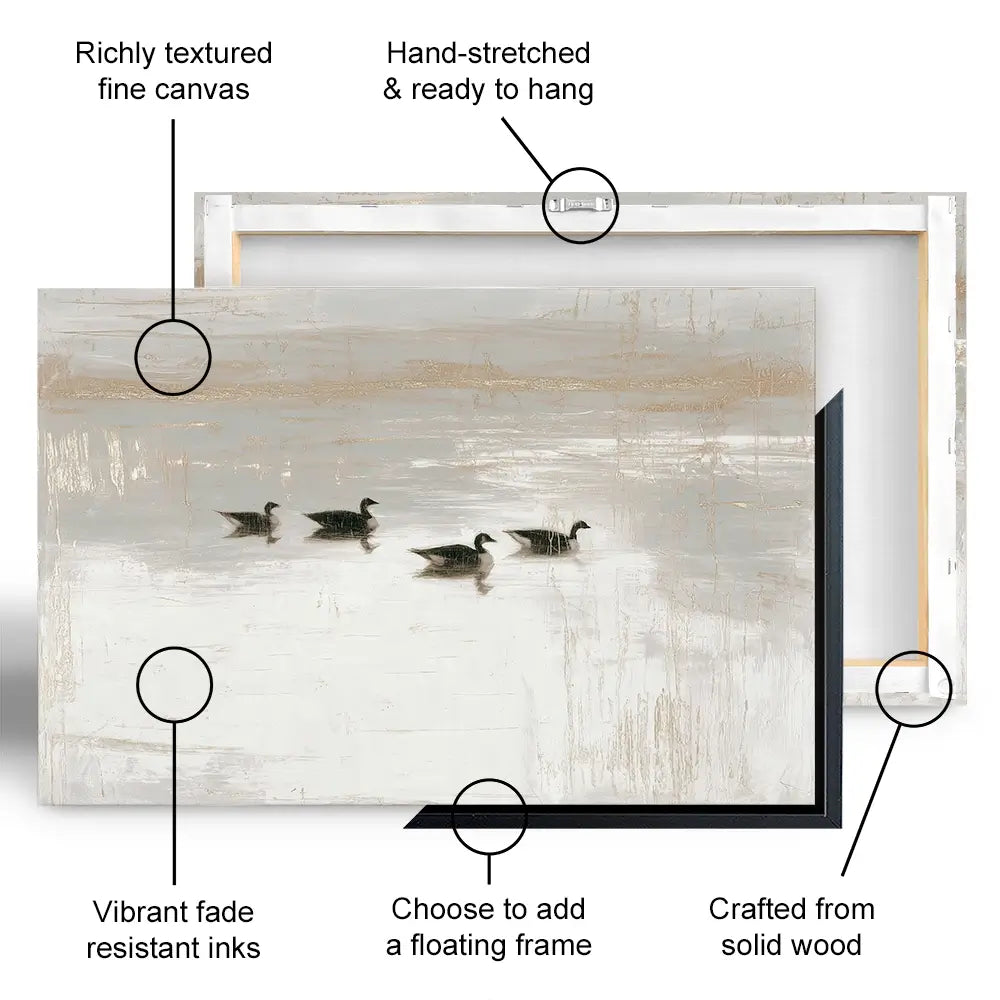 Pond Geese Dawn Canvas Print Pond Geese Dawn Canvas Print wall art product Chromatic Storm Studio