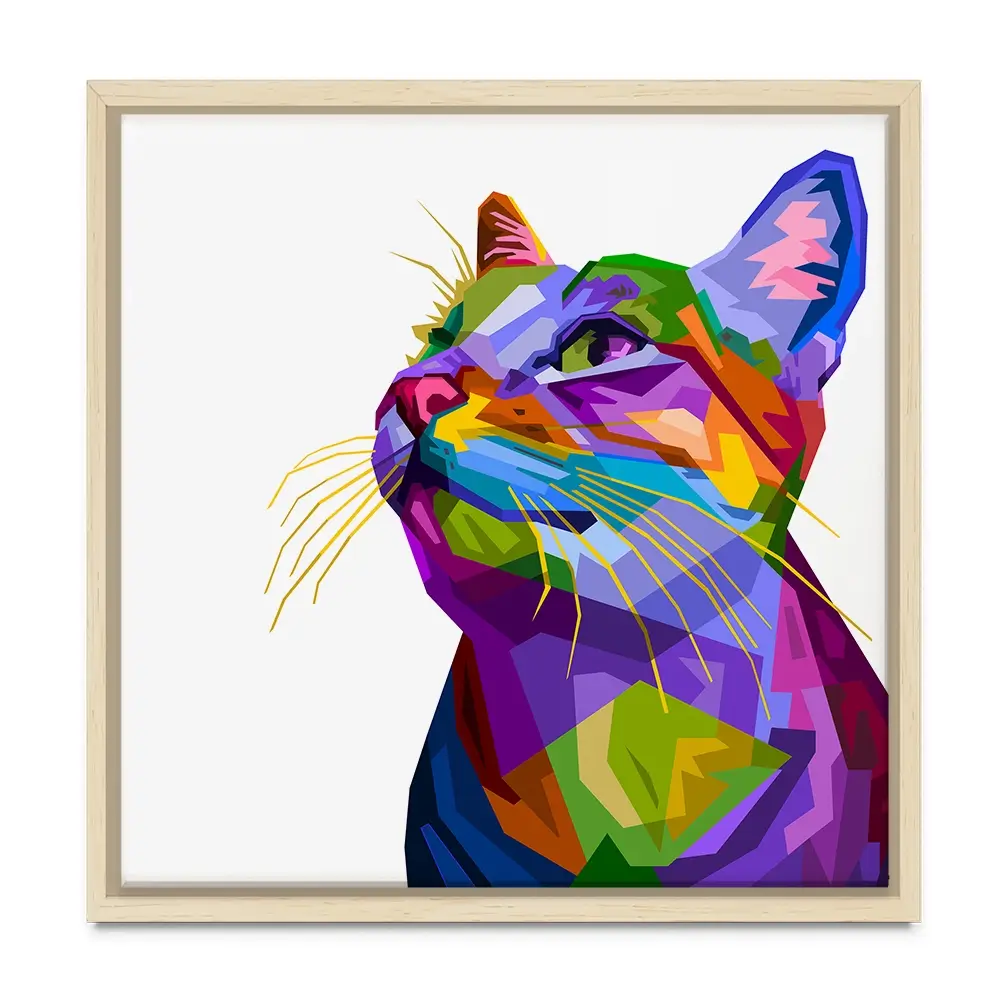 Pop Art Cat Square Canvas Print Pop Art Cat Square Canvas Print wall art product Art Print Shop