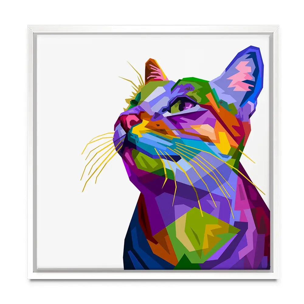 Pop Art Cat Square Canvas Print Pop Art Cat Square Canvas Print wall art product Art Print Shop