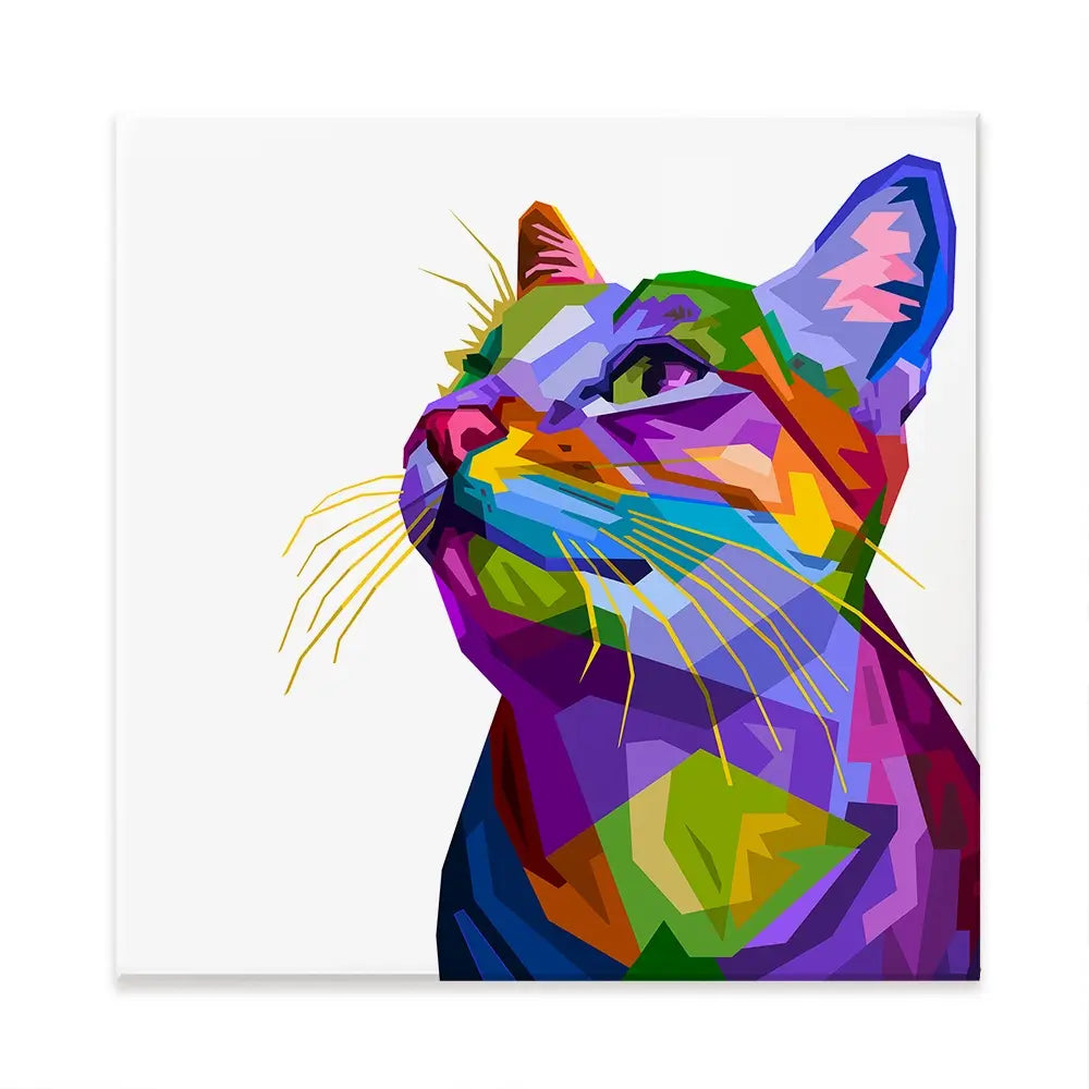 Pop Art Cat Square Canvas Print Pop Art Cat Square Canvas Print wall art product Art Print Shop