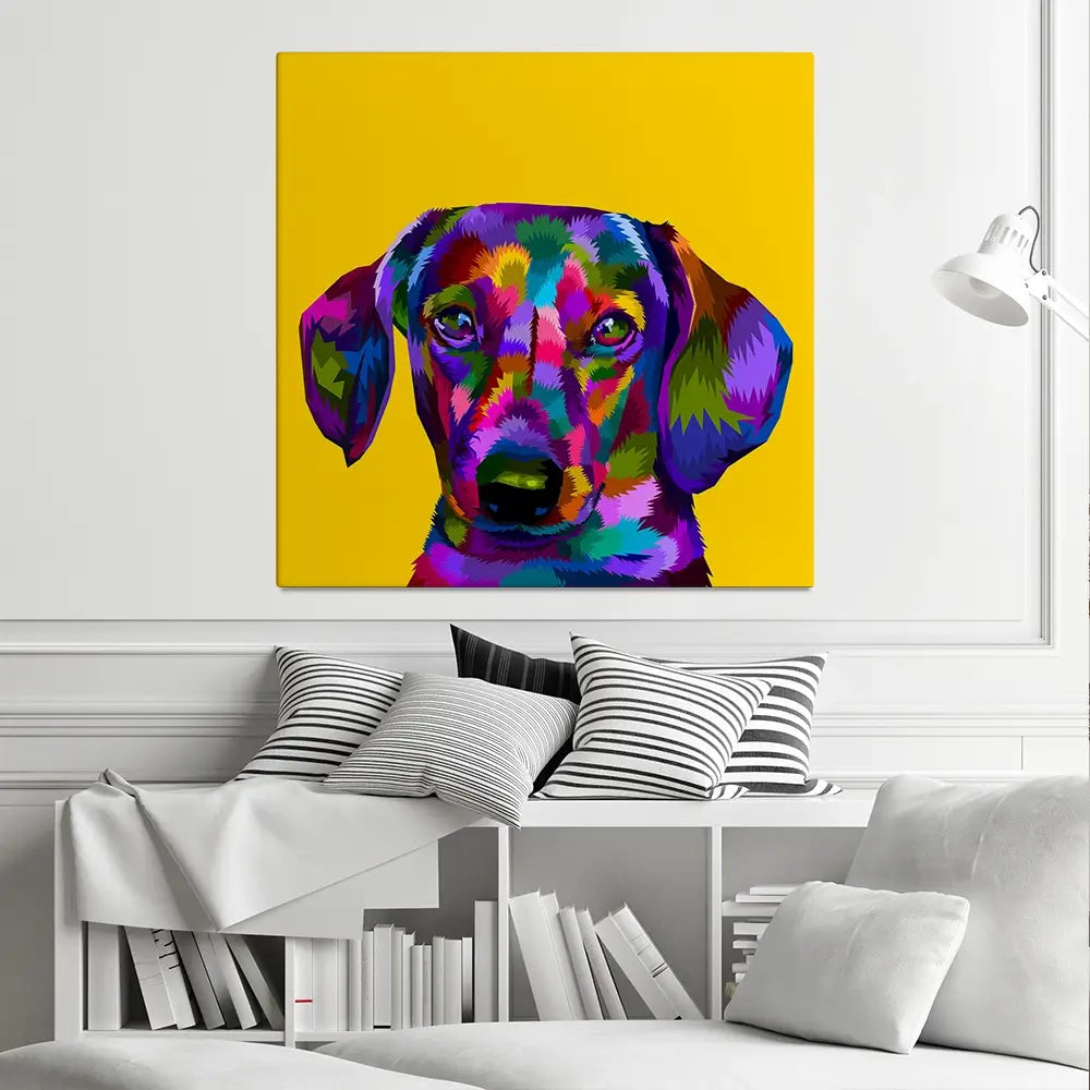 Pop Art Dachshund Canvas Print Pop Art Dachshund Canvas Print wall art product Sultan Receh / Shutterstock