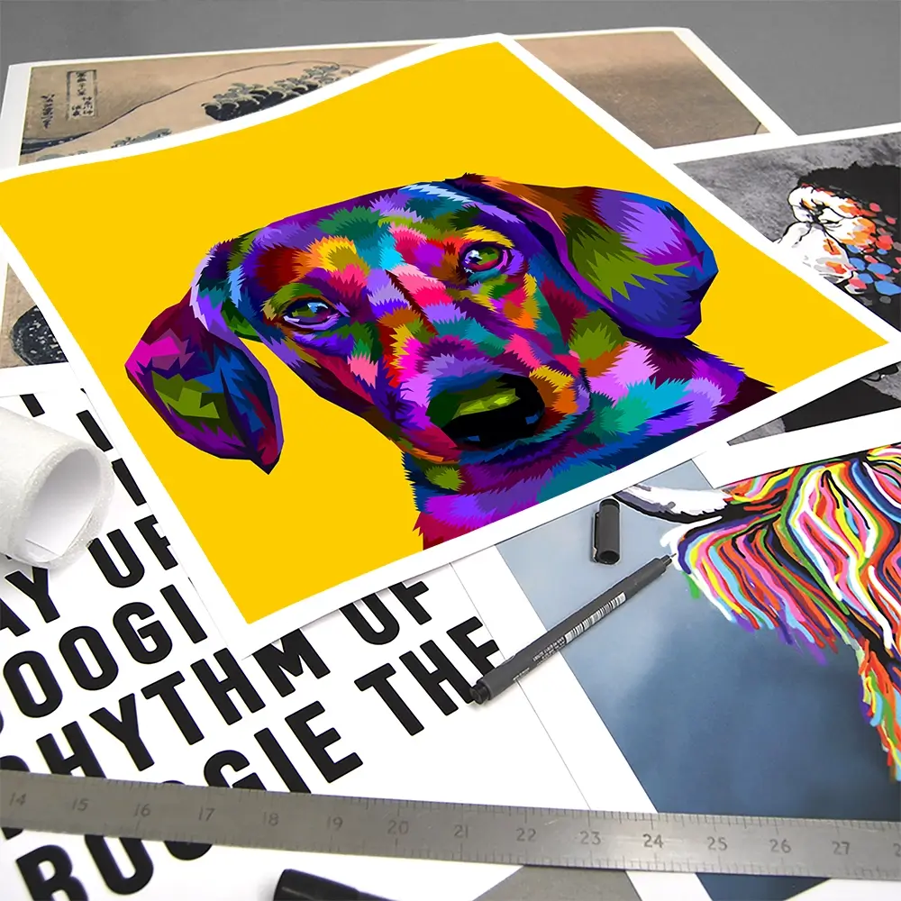 Pop Art Dachshund Square Art Print Pop Art Dachshund Square Art Print wall art product Sultan Receh / Shutterstock