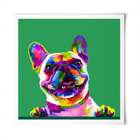 Pop Art Frenchie Square Art Print Pop Art Frenchie Square Art Print wall art product rainbow zoo / Shutterstock
