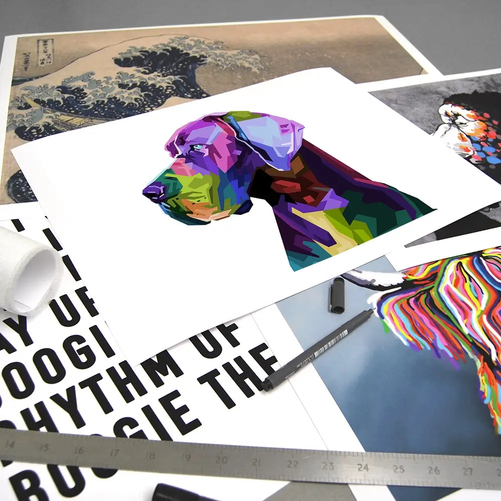 Pop Art Great Dane Art Print Pop Art Great Dane Art Print wall art product rainbow zoo / Shutterstock