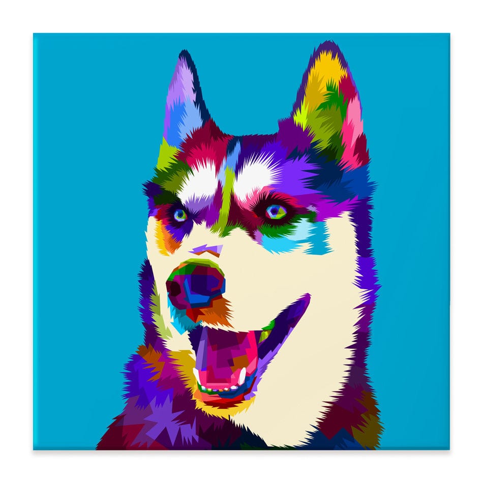 Pop Art Husky Canvas Print wall art product rainbow zoo / Shutterstock