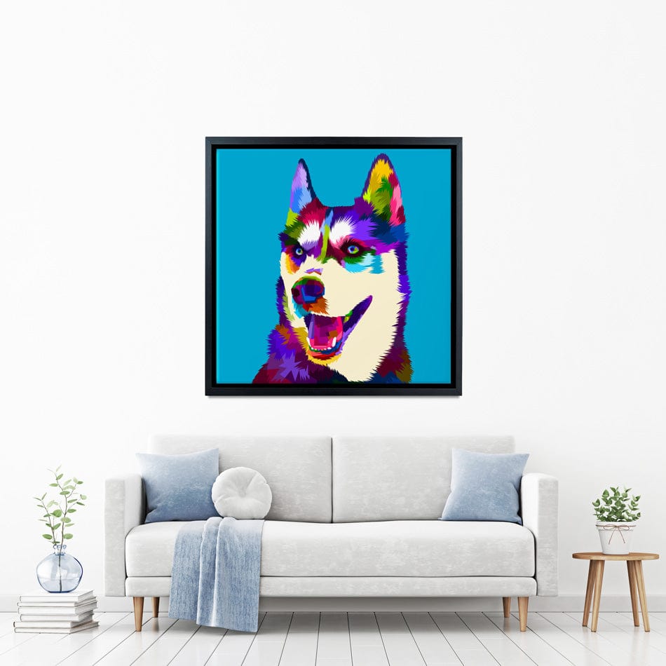Pop Art Husky Canvas Print wall art product rainbow zoo / Shutterstock