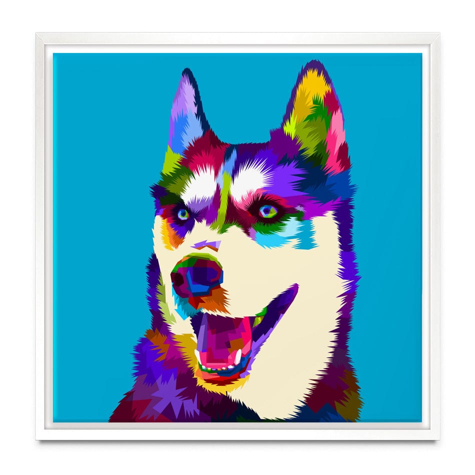 Pop Art Husky Canvas Print wall art product rainbow zoo / Shutterstock