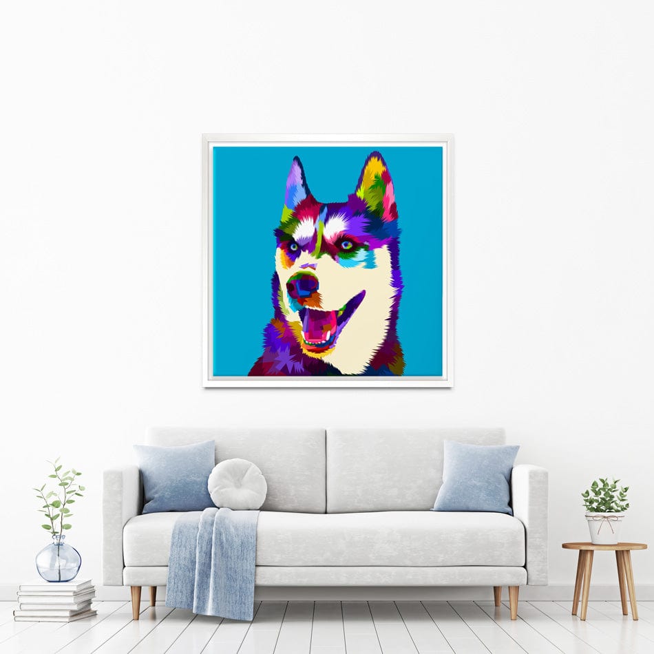 Pop Art Husky Canvas Print wall art product rainbow zoo / Shutterstock