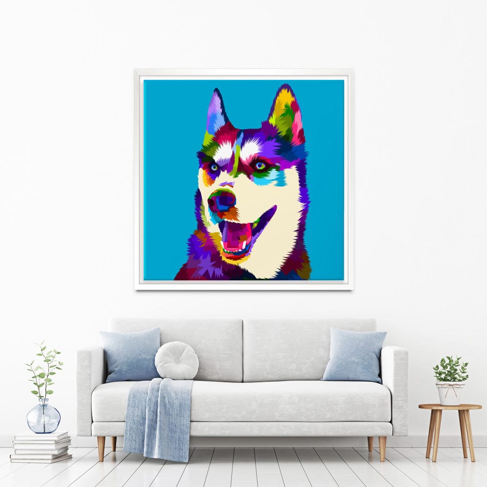 Pop Art Husky Canvas Print wall art product rainbow zoo / Shutterstock