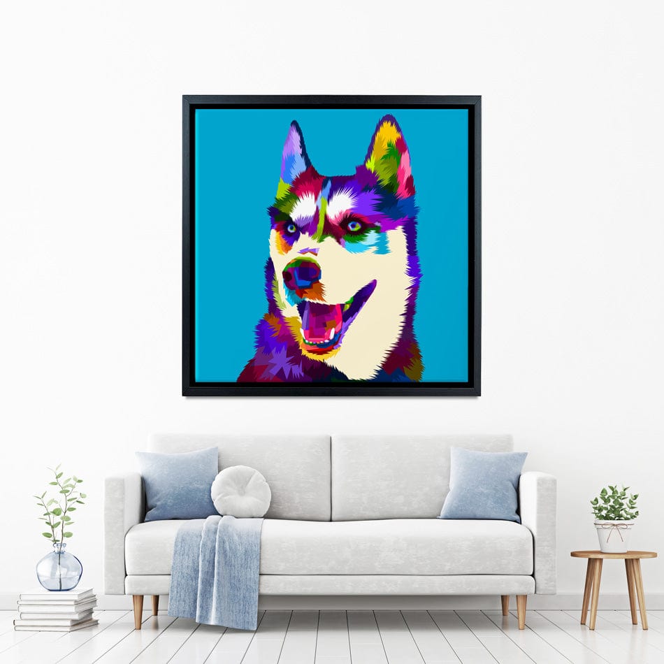 Pop Art Husky Canvas Print wall art product rainbow zoo / Shutterstock