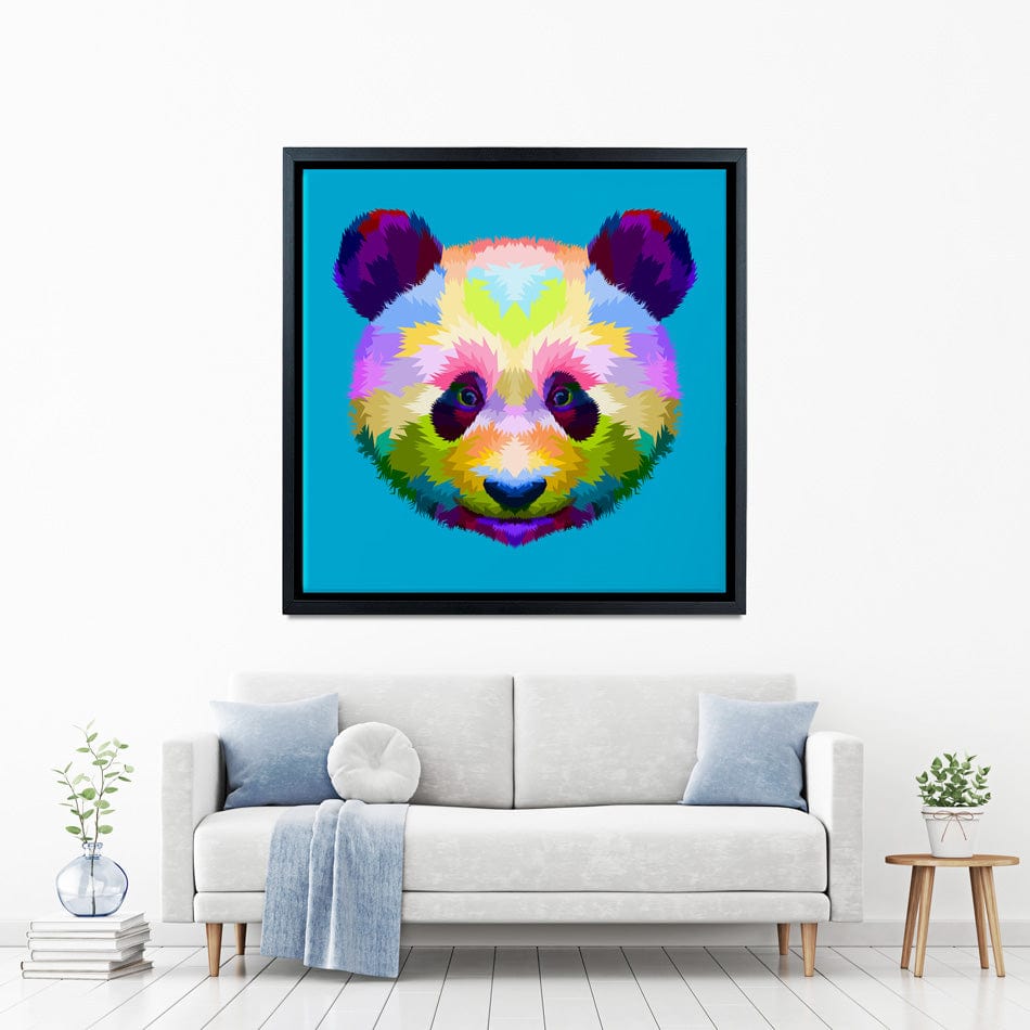 Pop Art Panda Canvas Print wall art product rainbow zoo / Shutterstock