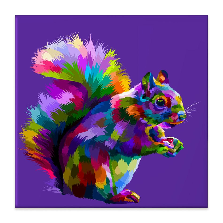 Pop Art Squirrel Canvas Print wall art product rainbow zoo / Shutterstock