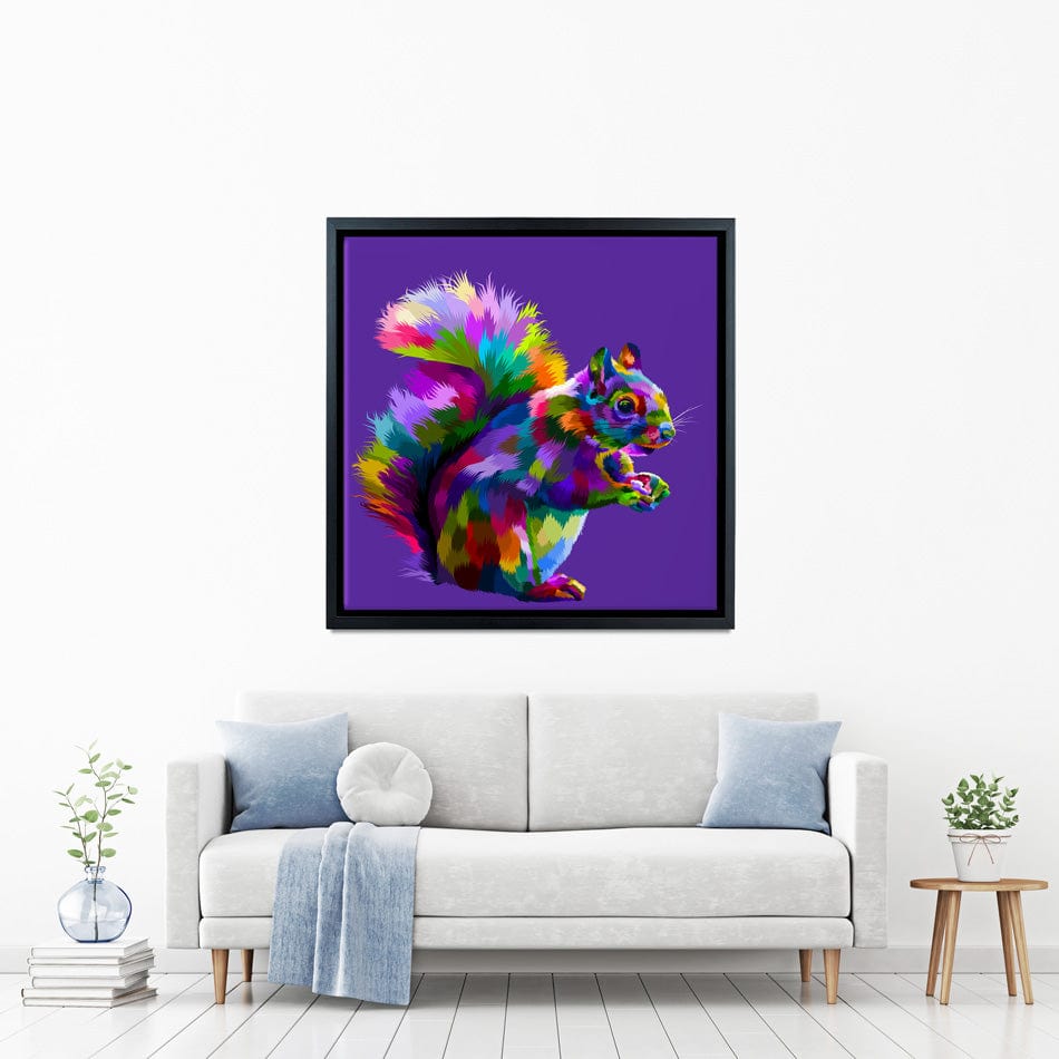 Pop Art Squirrel Canvas Print wall art product rainbow zoo / Shutterstock