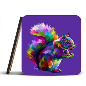 Pop Art Squirrel Coaster Set Pop Art Squirrel Coaster Set wall art product rainbow zoo / Shutterstock