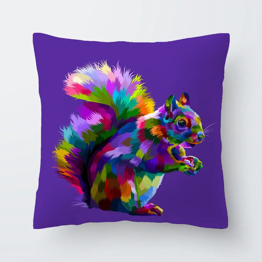 Pop Art Squirrel Cushion Pop Art Squirrel Cushion wall art product rainbow zoo / Shutterstock