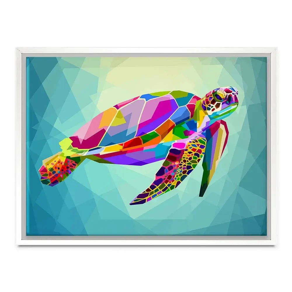 Pop Art Turtle Canvas Print Pop Art Turtle Canvas Print wall art product rainbow zoo / Shutterstock