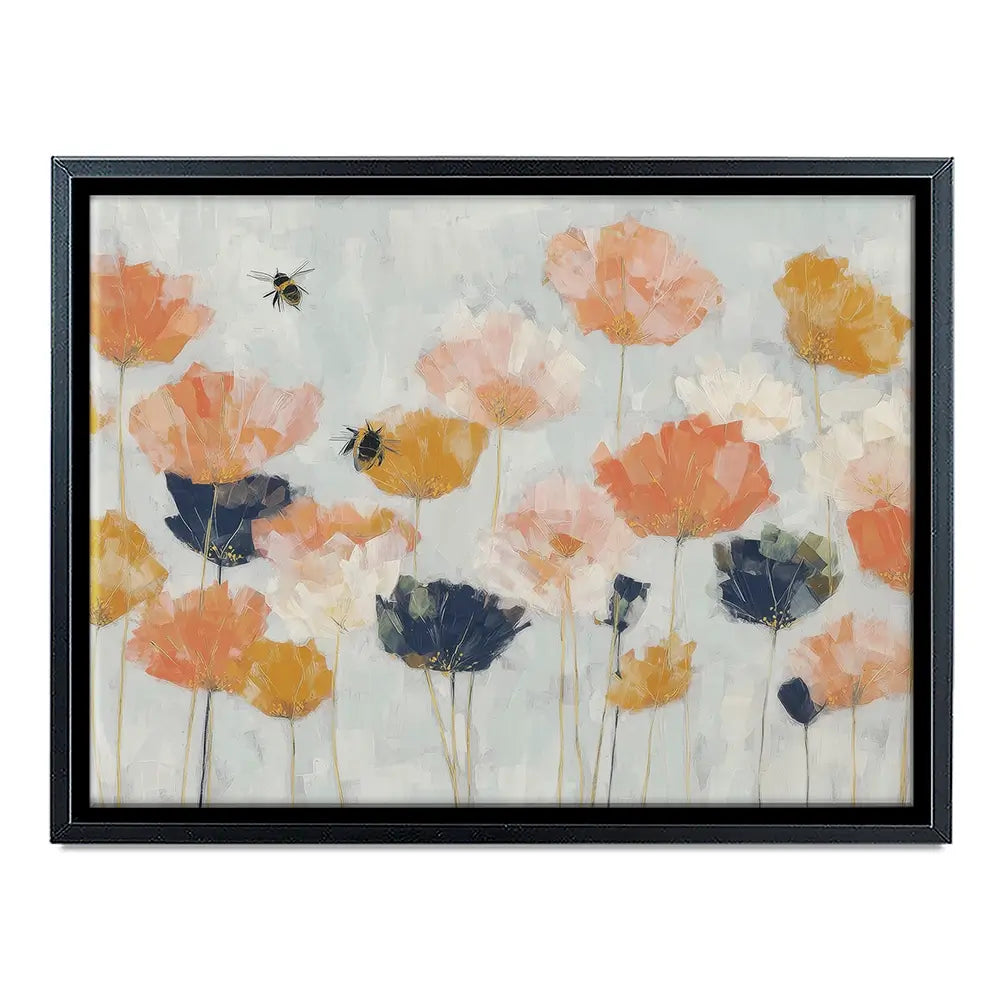 Poppies And Bees In Meadow Canvas Print Poppies And Bees In Meadow Canvas Print wall art product Chromatic Storm Studio