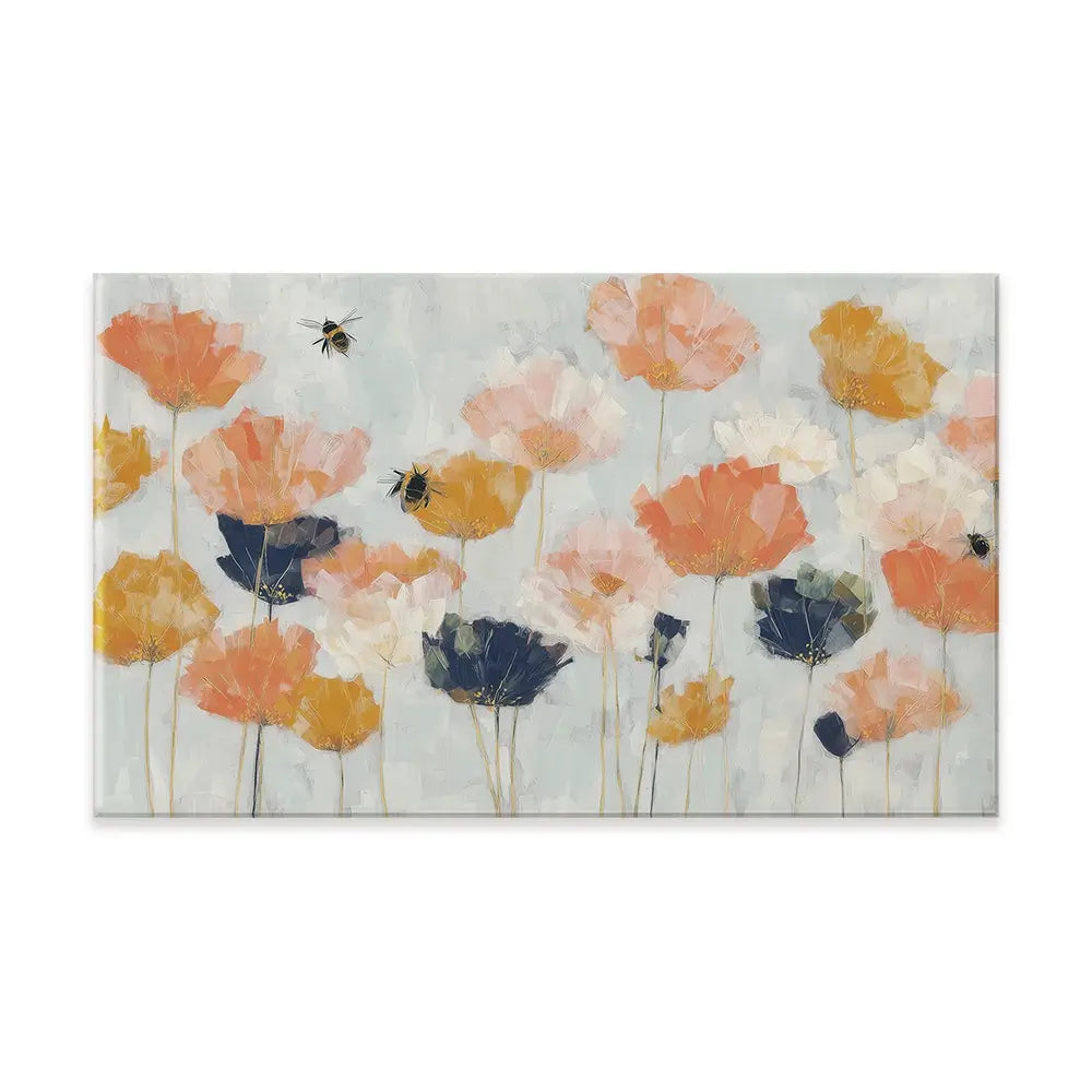 Poppies And Bees In Meadow Canvas Print Poppies And Bees In Meadow Canvas Print wall art product Chromatic Storm Studio