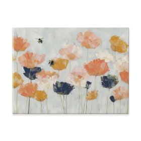 Poppies And Bees In Meadow Canvas Print Poppies And Bees In Meadow Canvas Print wall art product Chromatic Storm Studio