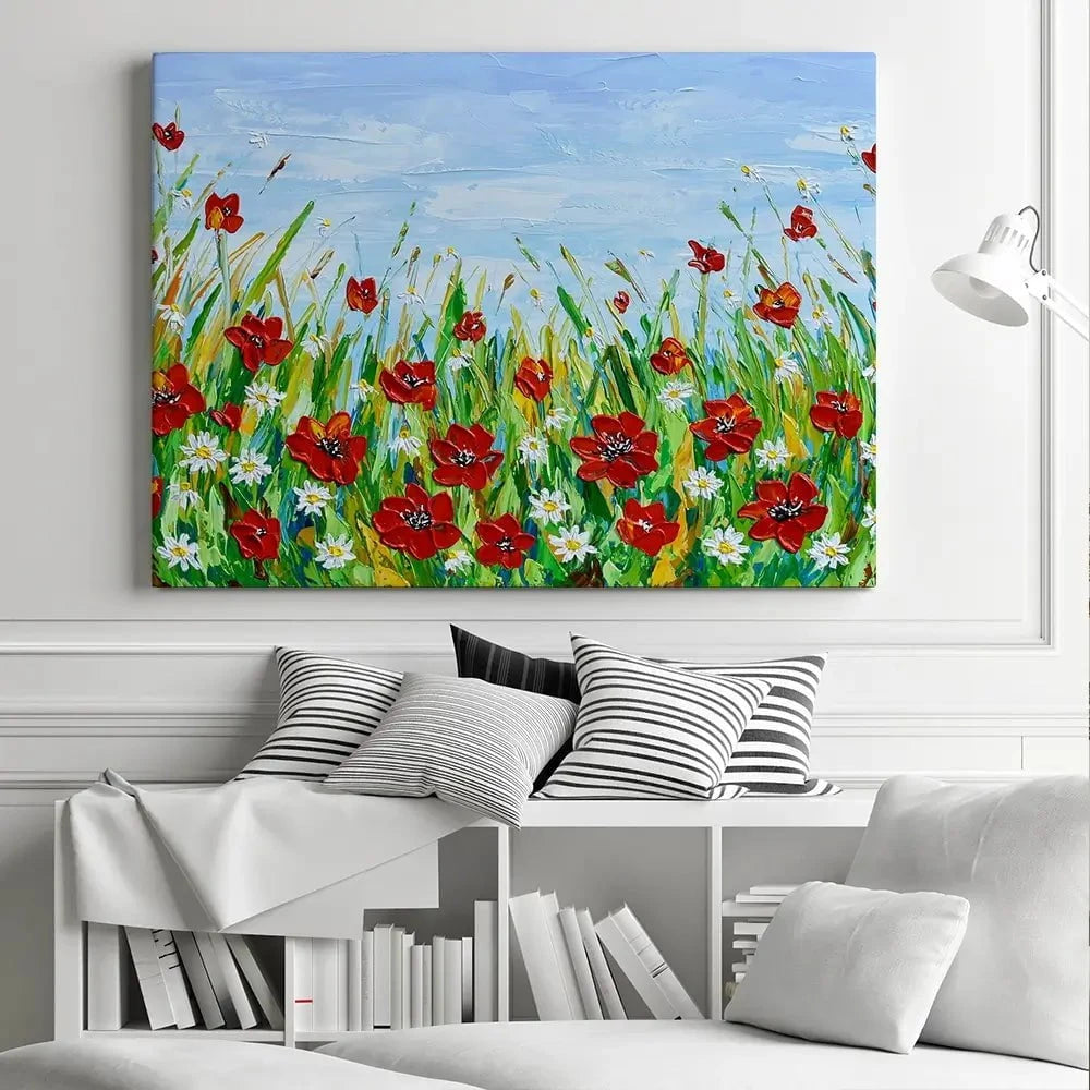 Poppies And Daisies Canvas Print Poppies And Daisies Canvas Print wall art product Olga Tkachyk