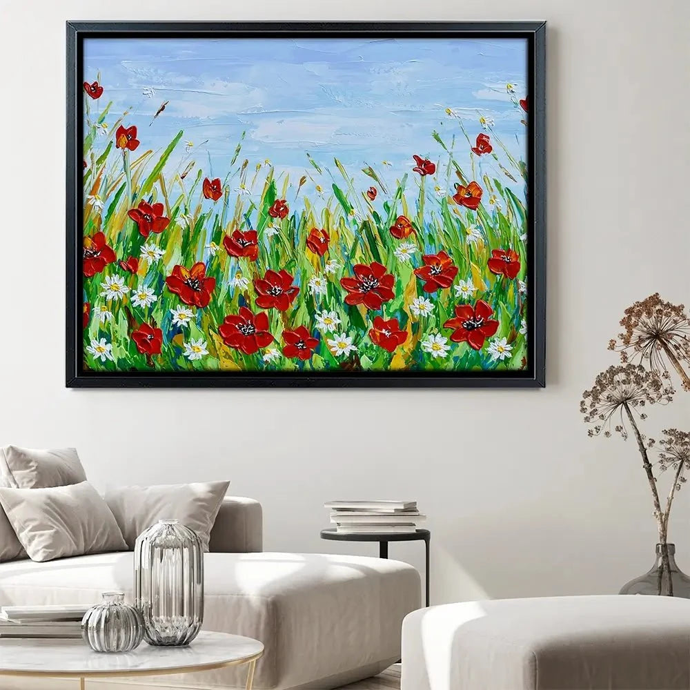 Poppies And Daisies Canvas Print Poppies And Daisies Canvas Print wall art product Olga Tkachyk