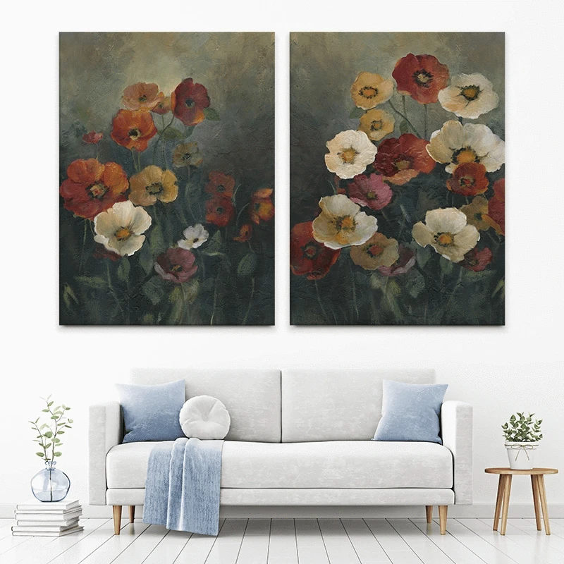 Poppies At Dawn Duo Canvas Print Poppies At Dawn Duo Canvas Print wall art product Carol Robinson