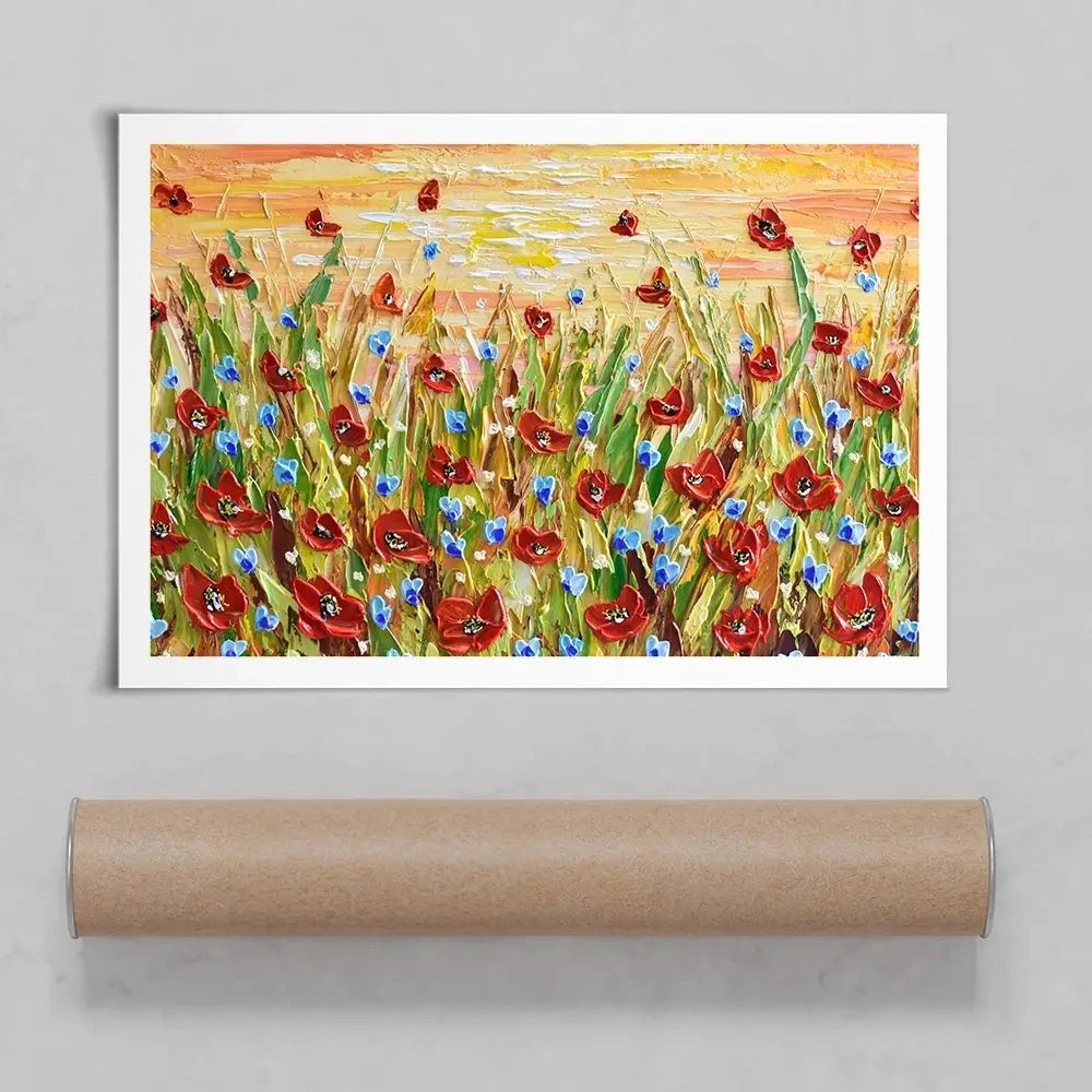 Poppies At Sunset Art Print Poppies At Sunset Art Print wall art product Olga Tkachyk