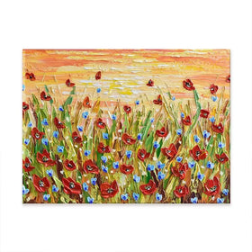Poppies At Sunset Canvas Print Poppies At Sunset Canvas Print wall art product Olga Tkachyk
