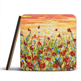 Poppies At Sunset Coaster Set Poppies At Sunset Coaster Set wall art product Olga Tkachyk