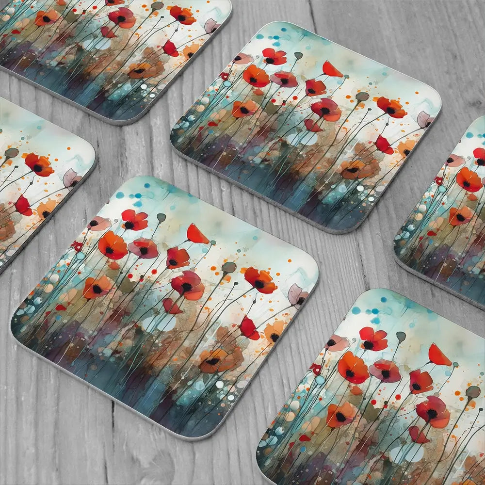 Poppies Coaster Set Poppies Coaster Set wall art product Art Print Shop
